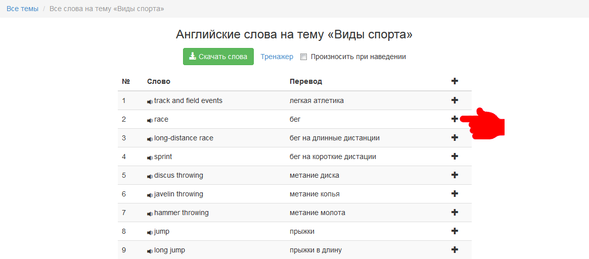 Добавляйте слова из любимых тем